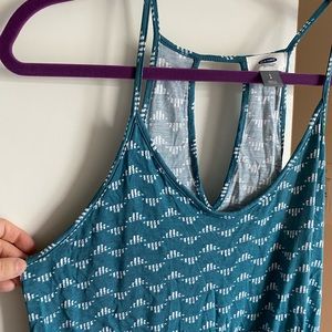 Long teal tank